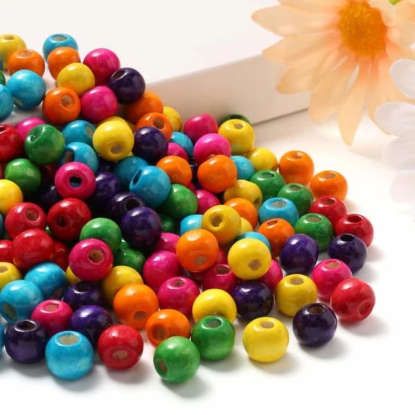 خرز خشبي ملون 50g